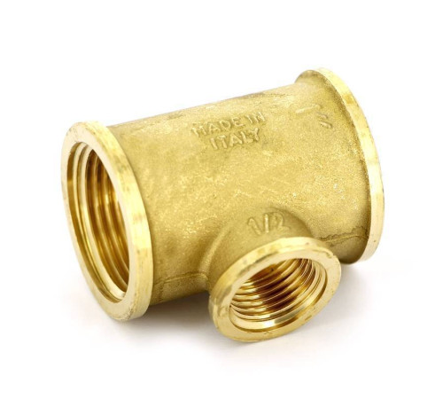 Тройник латунный Tiemme 1x1/2x1 ВР 1500037