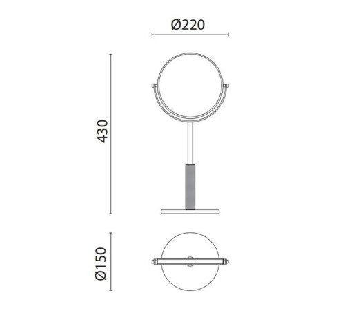 Зеркало косметическое Oasis Defile настольное увеличительное 22х15х43 см хром 0AGD029CR