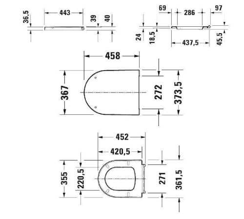 Сиденье для унитаза Duravit ME by Starck с микролифтом белое 0020090000