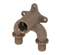 Тройник угловой Viega Sanpress с настенным креплением 20х1/2х20 мм бронза 708626
