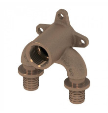 Тройник угловой Viega Sanpress с настенным креплением 20х1/2х20 мм бронза 708626