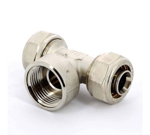 Тройник обжимной Uni-Fitt никелированный 26х3/4х26 ВР 667N8380