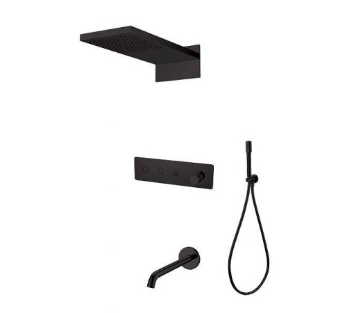 Душевая система встроенная Boheme Fusion 3-позиционная с изливом черный матовый 130-2-B