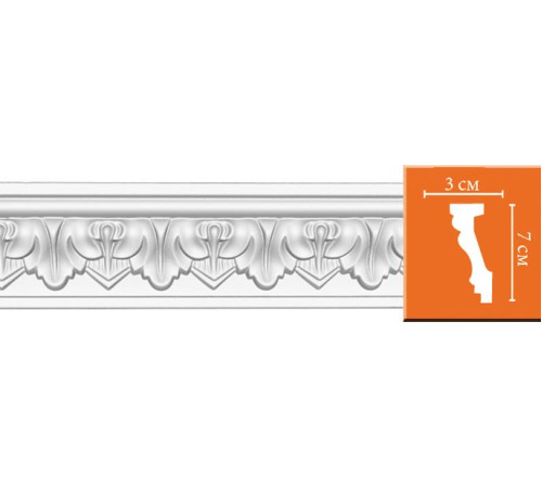 Плинтус потолочный DECOMASTER 95214 с рисунком полиуретан 70х30х2400 мм 95214