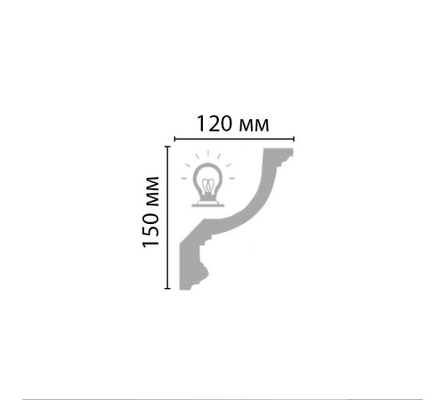 Плинтус потолочный DECOMASTER 96901 полиуретановый 150х120х2400 мм 96901
