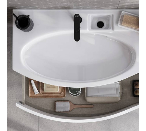 Тумба подвесная с раковиной Kerama Marazzi Riva 100 см левая белый матовый RV.wb.100Lh/RV.100Lh\WHT.M