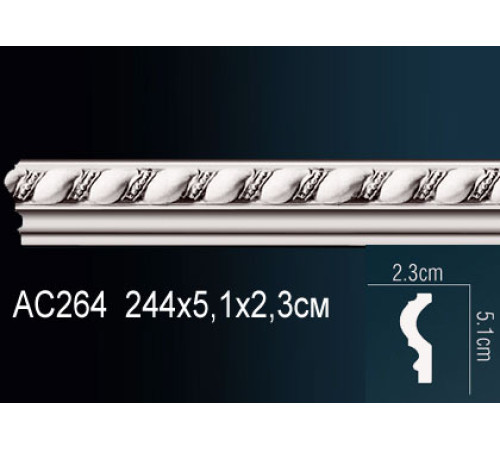 Молдинг для стен Perfect AC264 из полиуретана 2000х25х13 мм AC264