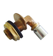 Угольник пресс Oventrop Cofit P 90° 20х2.5 мм - 1/2 ВР бронза для прохода через стену 1517345