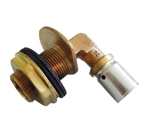 Угольник пресс Oventrop Cofit P 90° 20х2.5 мм - 1/2 ВР бронза для прохода через стену 1517345