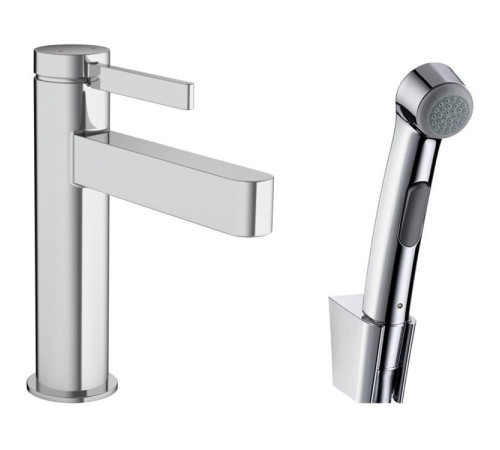 Смеситель для раковины hansgrohe Finoris 110 однорычажный с гигиеническим душем хром 76210000