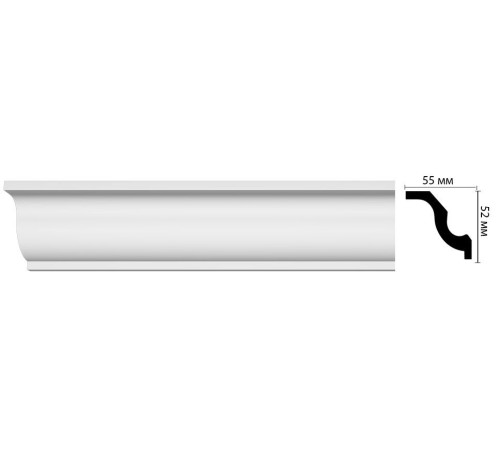 Плинтус потолочный DECOMASTER D108 дюрополимер 55х52х2000 мм D108