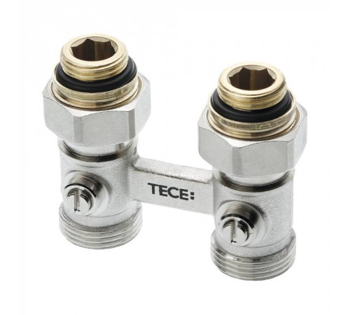 Узел запорно-присоединительный TECE для нижнего подключения радиаторов прямой 3/4 Ek x 1/2 AG 8740437