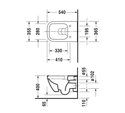Унитаз подвесной Duravit Happy D.2 Plus Rimless 36.5x54 см антрацит матовый 2222098900