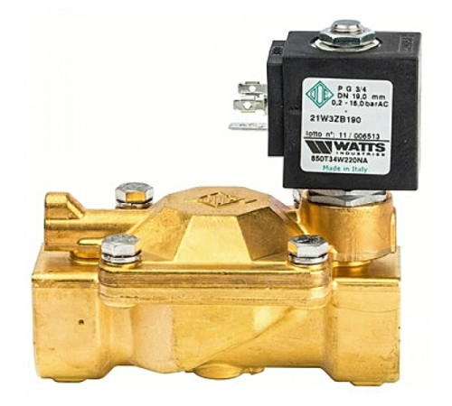 Клапан электромагнитный Watts 850T 3/4 PN25 нормально открытый 10023643