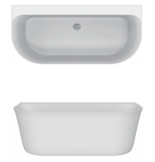 Ванна акриловая пристенная AQUAMET AQM3506MW 1680х820х600 мм белый матовый AQM3506MW