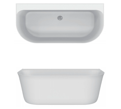 Ванна акриловая пристенная AQUAMET AQM3506MW 1680х820х600 мм белый матовый AQM3506MW