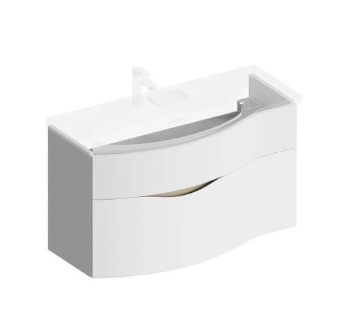 Тумба подвесная с раковиной Kerama Marazzi Riva 100 см левая белый матовый RV.wb.100Lh/RV.100Lh\WHT.M