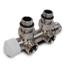 Узел нижнего подключения термостатический SR Rubinetterie угловой правый 1/2 x 3/4 E никель матовый 0684-1500NSE0