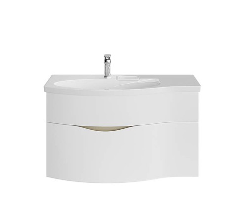 Тумба подвесная с раковиной Kerama Marazzi Riva 100 см левая белый матовый RV.wb.100Lh/RV.100Lh\WHT.M