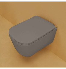 Унитаз подвесной Kerasan Tribeca 54х35 см безободковый серый матовый Ferro matt 511489