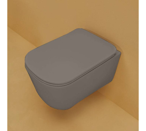 Унитаз подвесной Kerasan Tribeca 54х35 см безободковый серый матовый Ferro matt 511489