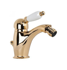 Смеситель для биде Gattoni Orta с низким изливом и донным клапаном золото 24кт 2756/27D0 OLD