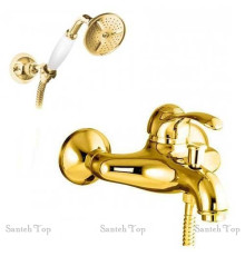 Смеситель для ванны с душевым гарнитуром Fiore Jafar золото 47GO5104