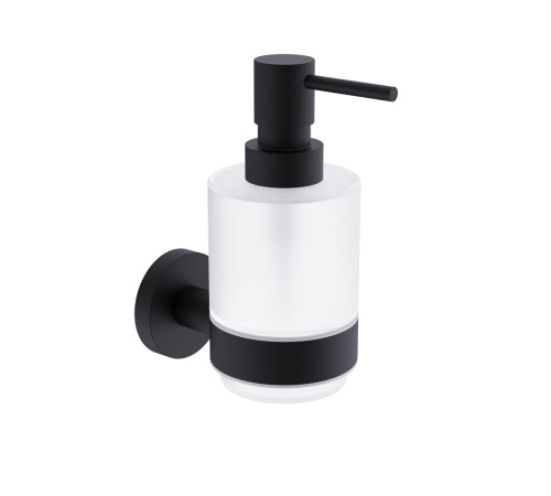 Диспенсер для жидкого мыла Trento 200 мл латунь матовое стекло черный матовый AQM7213MB