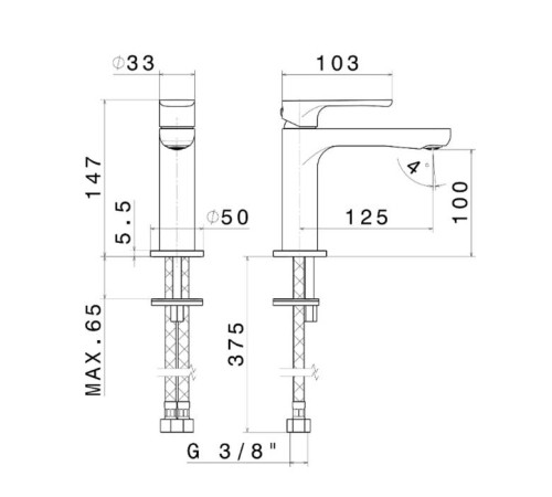 Смеситель для раковины Kerama Marazzi Ole черный матовый 69412KM.01.093