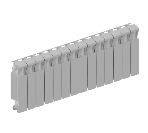 Радиатор биметаллический RIFAR MONOLIT VENTIL 300 14 секций нижнее подключение RAL 9016 MN-300-14-VR