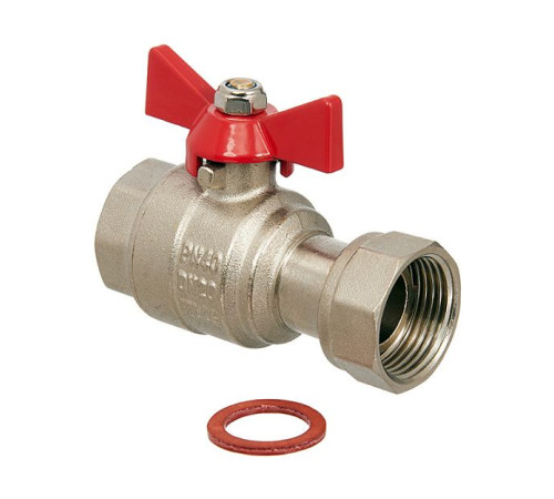 Кран шаровой латунный Smart Install 3/4 ВР/ВР с накидной гайкой бабочка 57182S