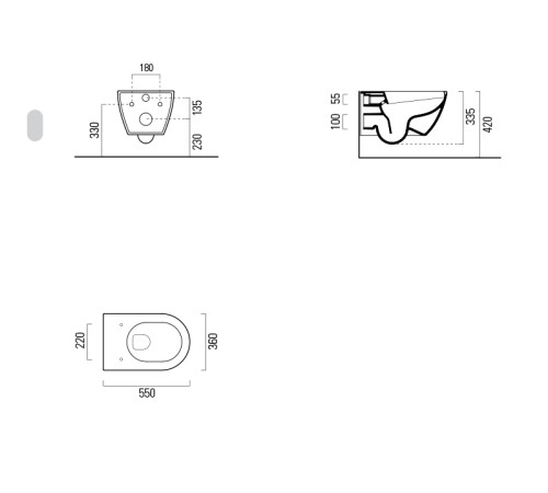 Унитаз подвесной GSI Pura Swirlflush цвет Ghiaccio Matte 881515_УЦ/2