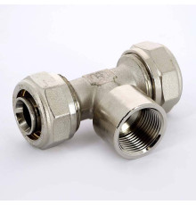 Тройник обжимной Uni-Fitt никелированный 26х1х26 ВР 667N8480