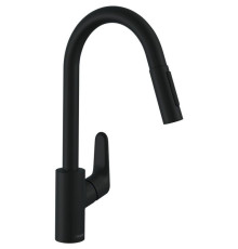 Смеситель для кухни Hansgrohe Focus M41 240 с вытяжным душем 2jet матовый черный 31815670