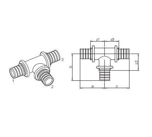 Тройник REHAU RAUPEX/RAUTHERMEX SDR 11 25-20-25 LX 11690531001