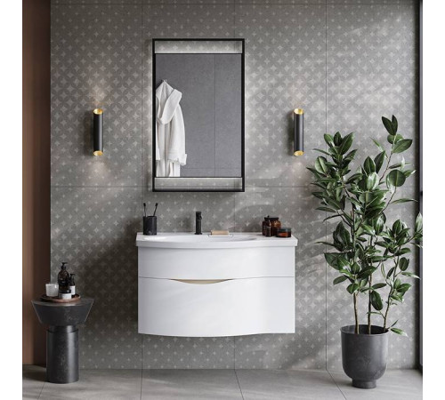 Тумба подвесная с раковиной Kerama Marazzi Riva 100 см левая белый матовый RV.wb.100Lh/RV.100Lh\WHT.M