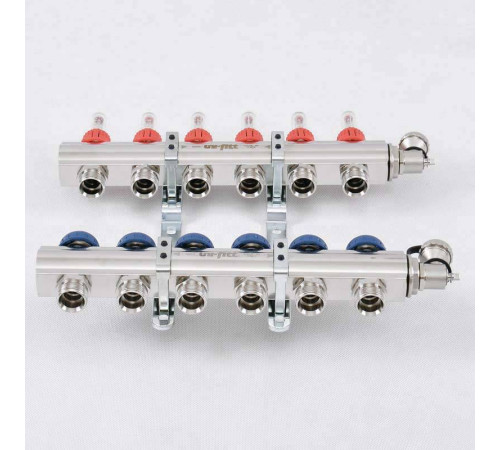 Коллекторная группа Uni-Fitt серия E 1x3/4 EK 6 выходов с расходомерами 440E4306