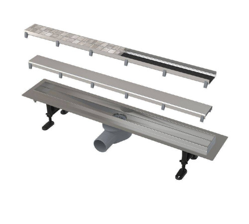 Лоток душевой Alca APZ13-DOUBLE9 950 мм с решеткой DOUBLE нержавеющая сталь APZ13-DOUBLE9-950