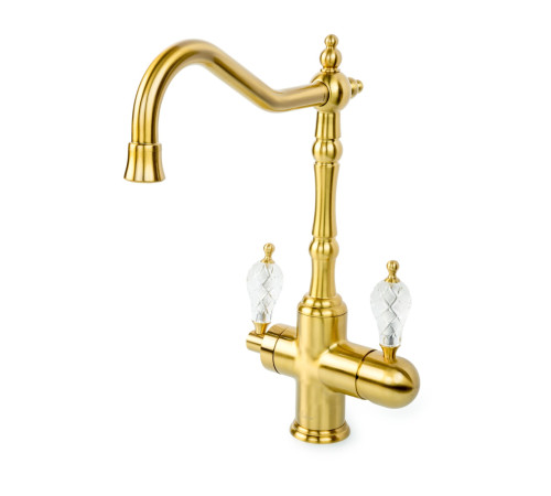 Смеситель для кухни Boheme Kitchen с подключением фильтра бронза 111-CRST