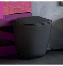 Унитаз напольный пристенный Kerasan Tribeca 55х35 см безободковый черный матовый 511831