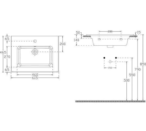 Раковина накладная Allen Brau Fantasy 62 см белый 4.11023.20