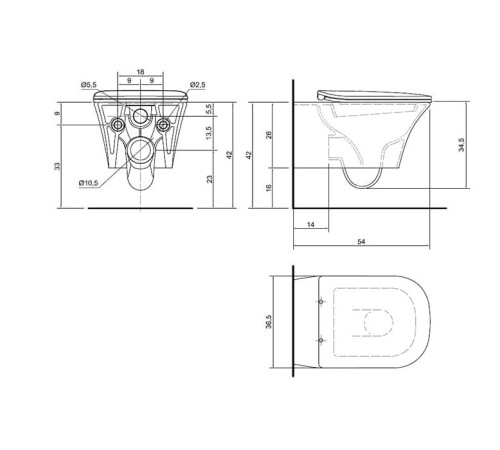 Унитаз подвесной antoniolupi Cabo безободковый с сиденьем Soft-close CABO1