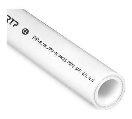 Труба полипропиленовая VALTEC армированная алюминием PN25 25x4.2 мм 4 м белая 14366