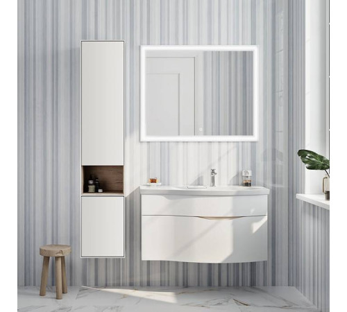 Тумба подвесная с раковиной Kerama Marazzi Riva 100 см правая белый матовый RV.wb.100Rh/RV.100Rh\WHT.M