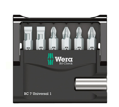 Набор бит с битодержателем Wera Mini-Check 7 Universal 1 7 предметов 056295