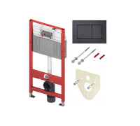 Комплект инсталляции 4 в 1 TECE TECEbase с панелью смыва черный матовый 9400414