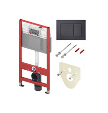 Комплект инсталляции 4 в 1 TECE TECEbase с панелью смыва черный матовый 9400414