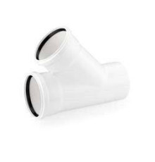 Тройник REHAU RAUPIANO Plus 45° 200/160 мм 11231171001