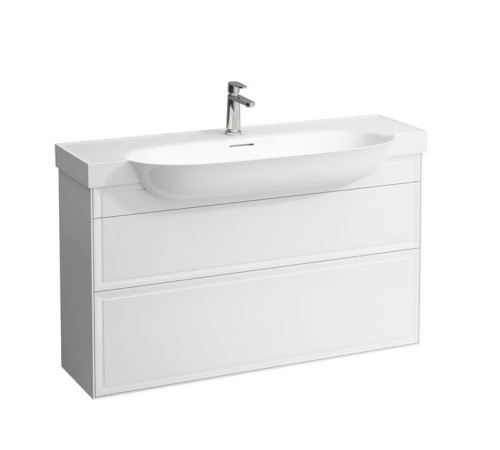 Тумба с раковиной Laufen New Classic 117.5x31.5x67.5 см подвесная 2 ящика белый глянцевый 8.1385.8.000.104.1/4.0605.2.085.631.1