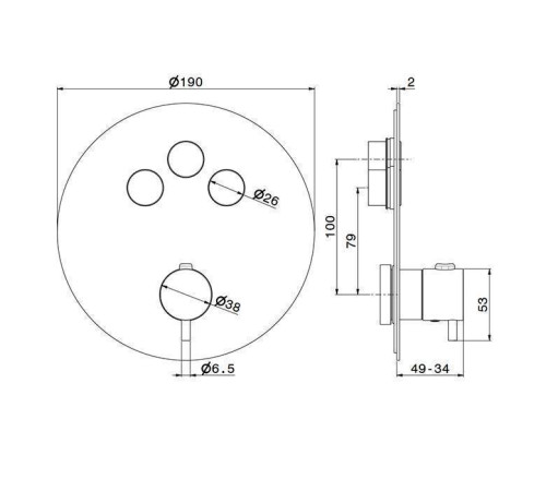 Смеситель для душа встраиваемый термостатический Newform X-STEEL 316 на 3 источника PVD Brushed copper bronze 70427EX.59.067